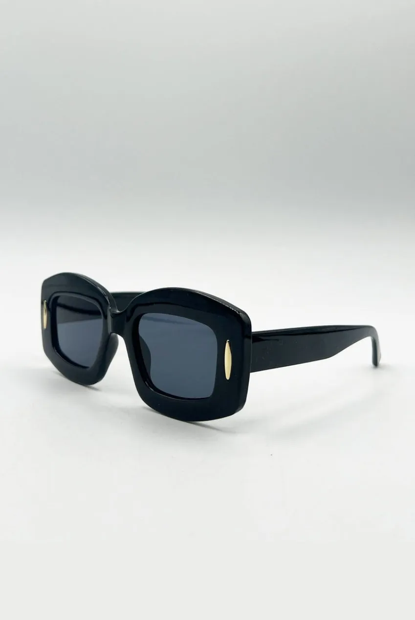 SVNX Occhiali Sole Rettangolari Oversize Neri