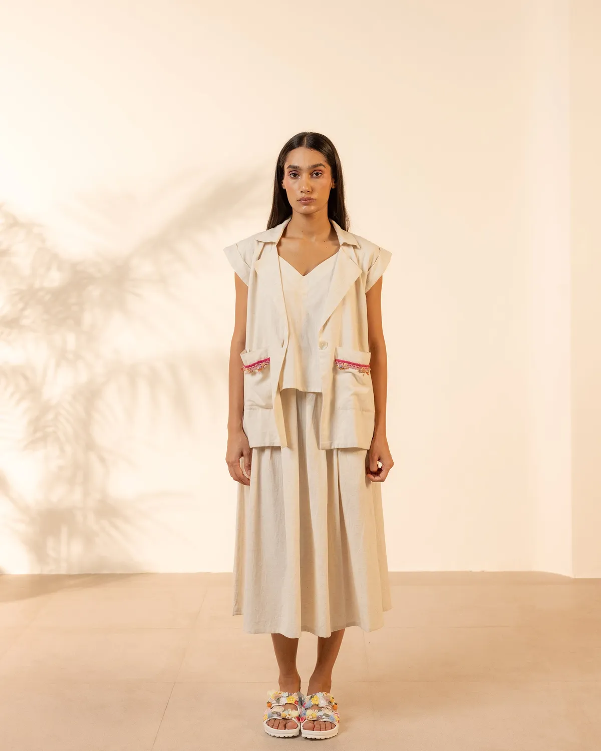 Our Dve Blossom Set completo beige in khadi