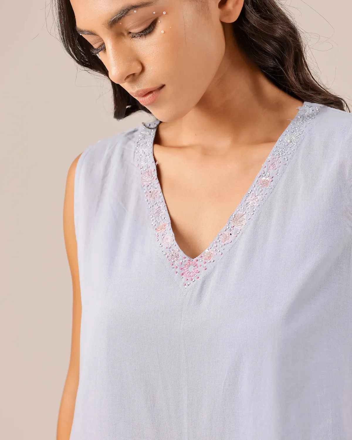 Our Dve Tropical Sorbet Ocean Dusk abito blu cotone