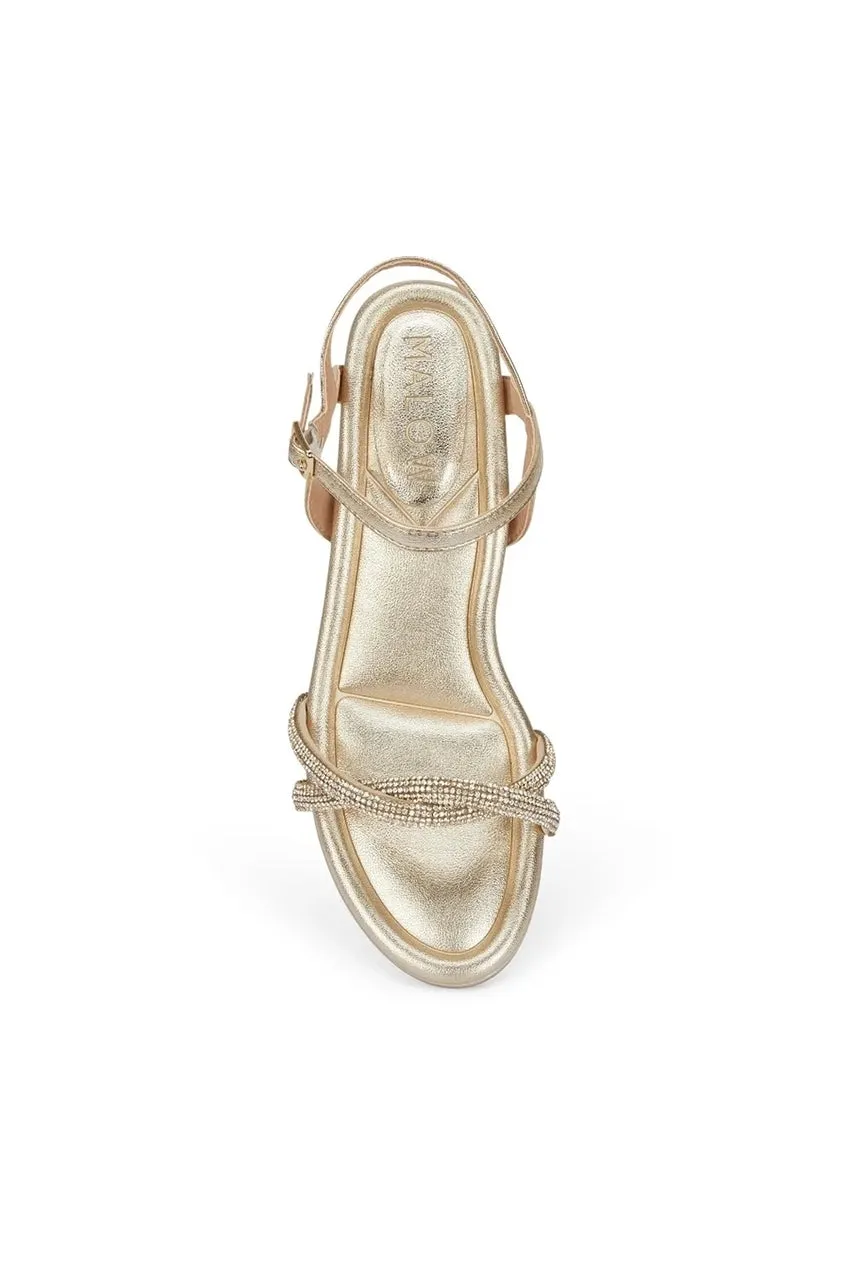 Malow London Lana sandali oro tacco 5,5 cm strass