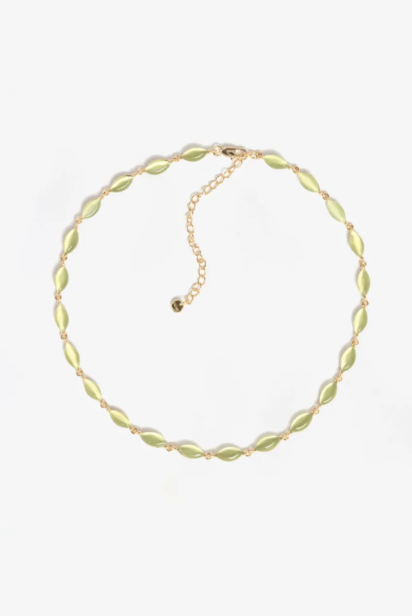 Uchi & Soto Nekomeishi collana occhio di gatto oro verde