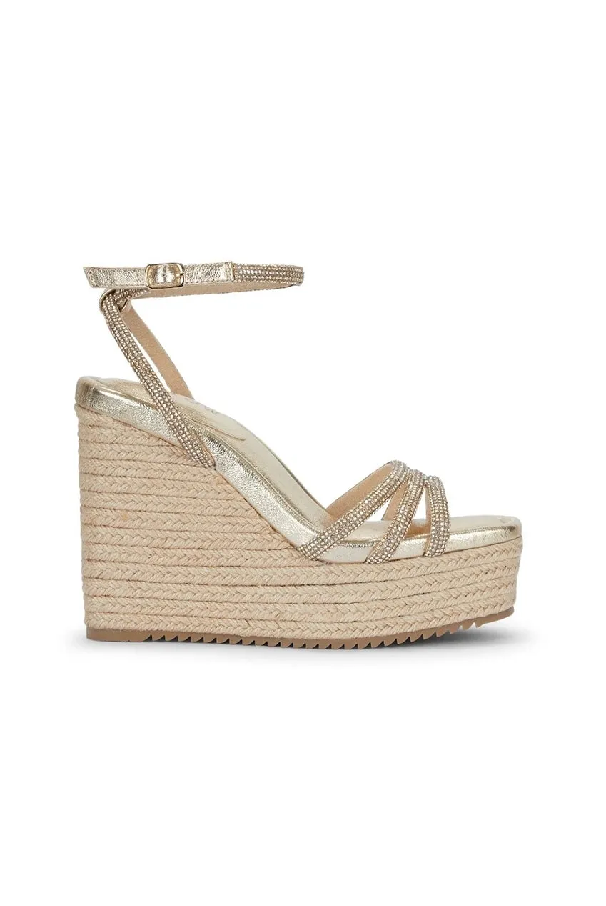 Malow London Ava sandali zeppa neri 38 plateau espadrillas