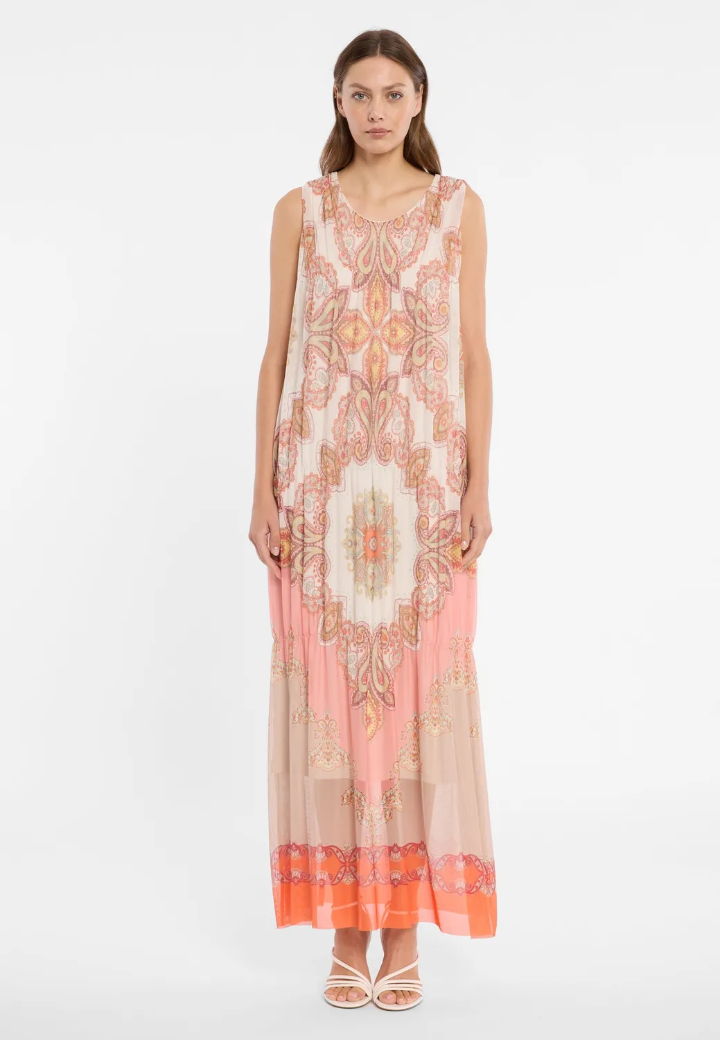 Ana Alcazar Dorivar abito lungo paisley pastello