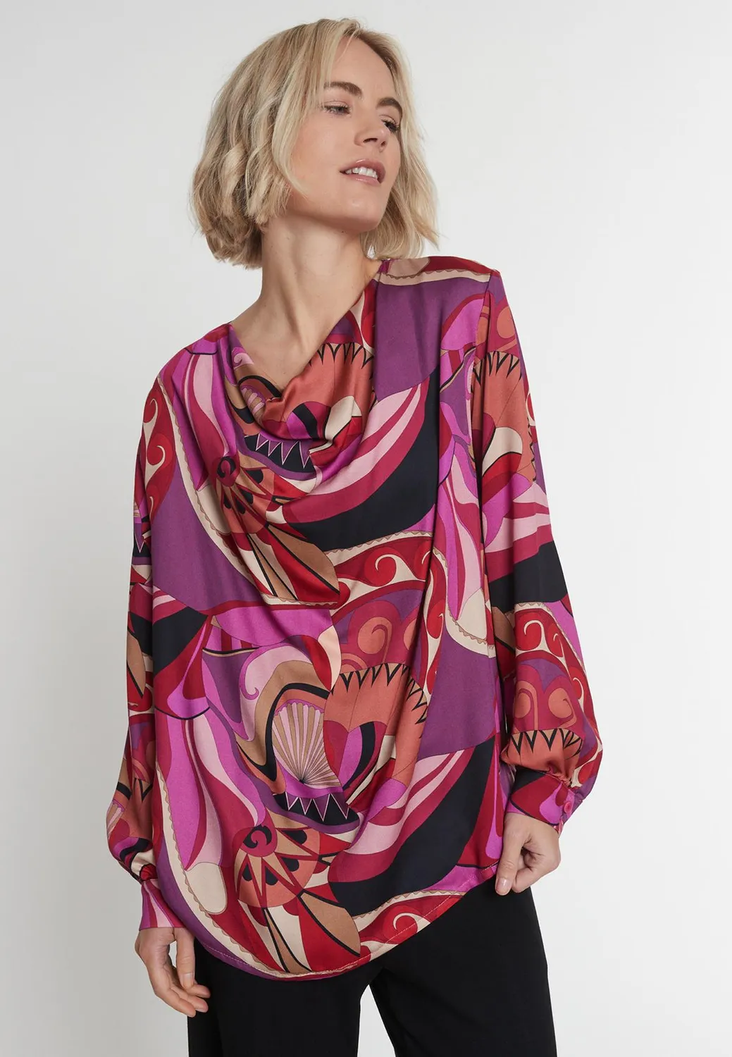 Ana Alcazar Makta blusa fantasia collo cascata