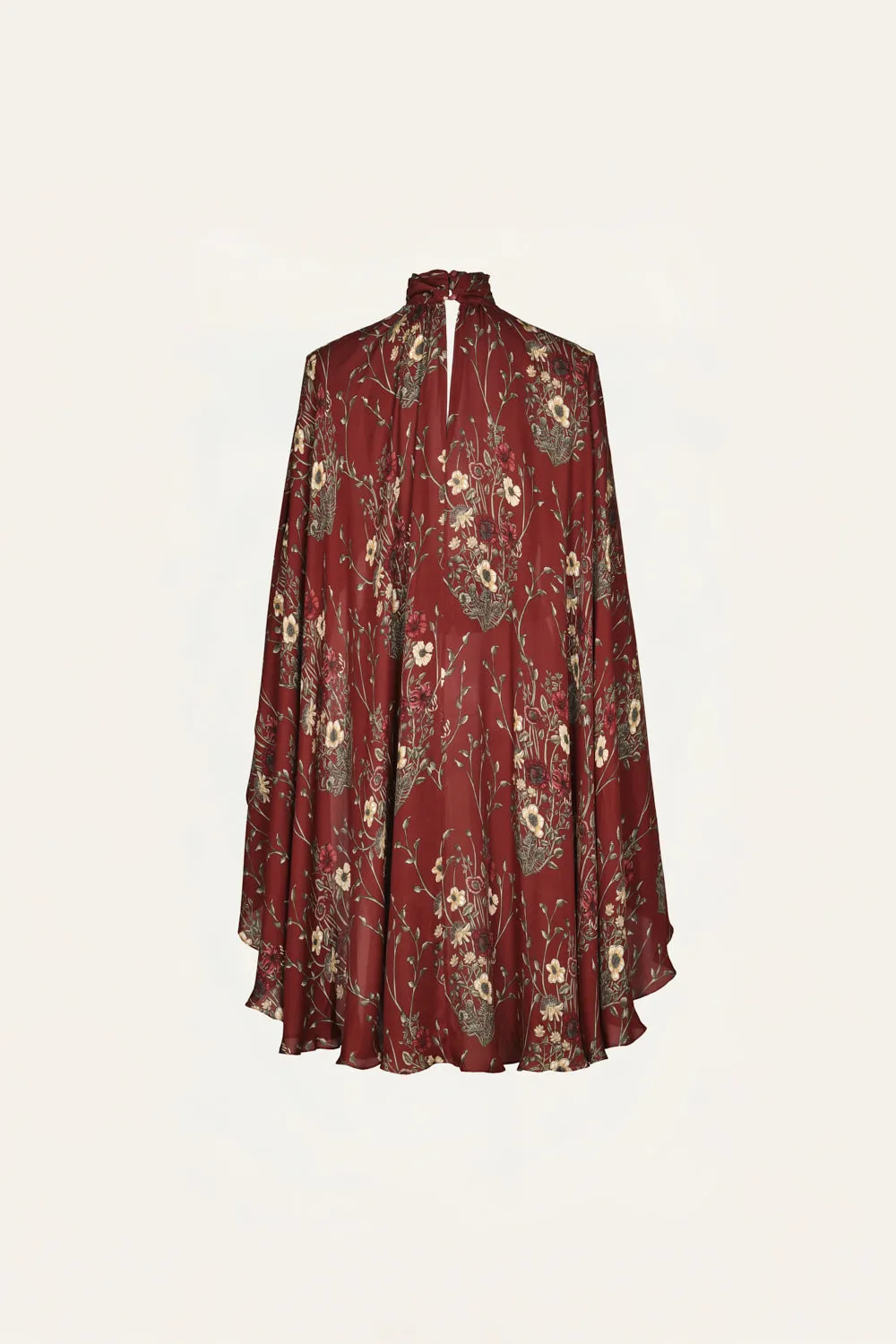 Johanna Ortiz Poetic Garden top seta rosso mantella