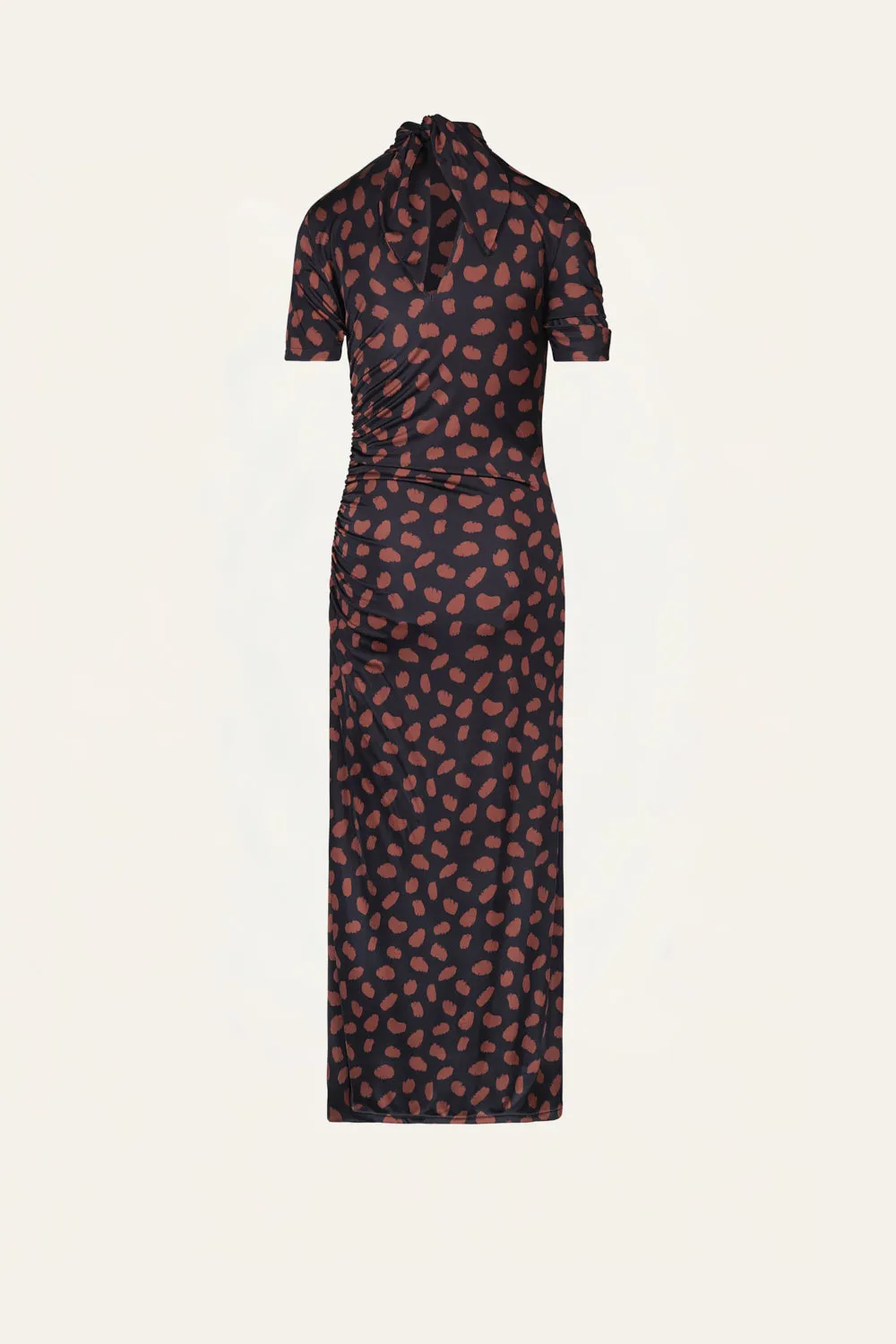 Johanna Ortiz Serene Safari Abito Midi Nero Animalier