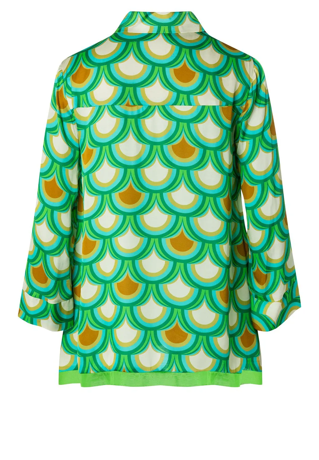 Ana Alcazar Kebby blusa camicia satin fantasia retro