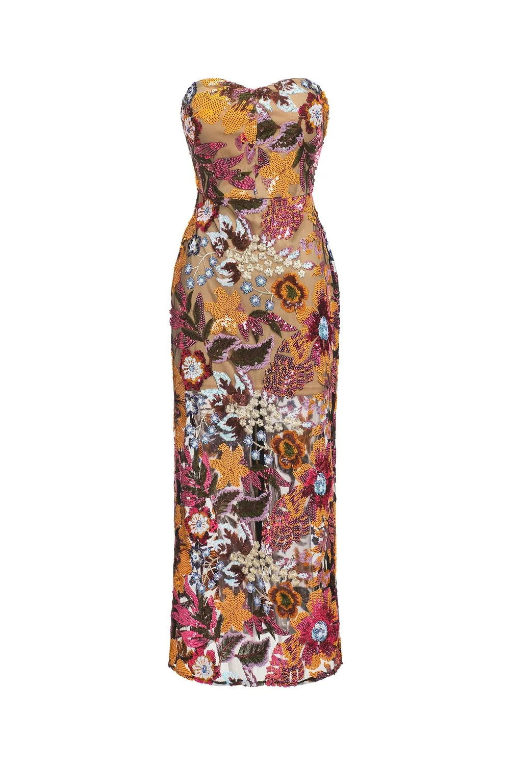Bella Barnett Satu abito maxi floreale glitter multicolor