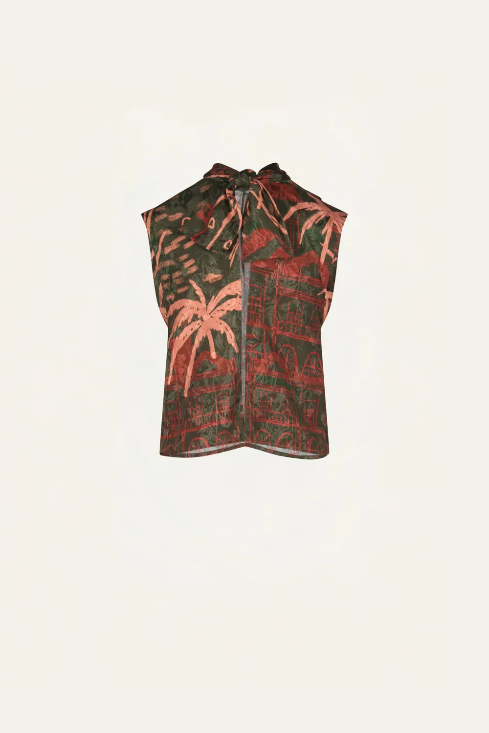 Johanna Ortiz Mystic Shore top verde jacquard