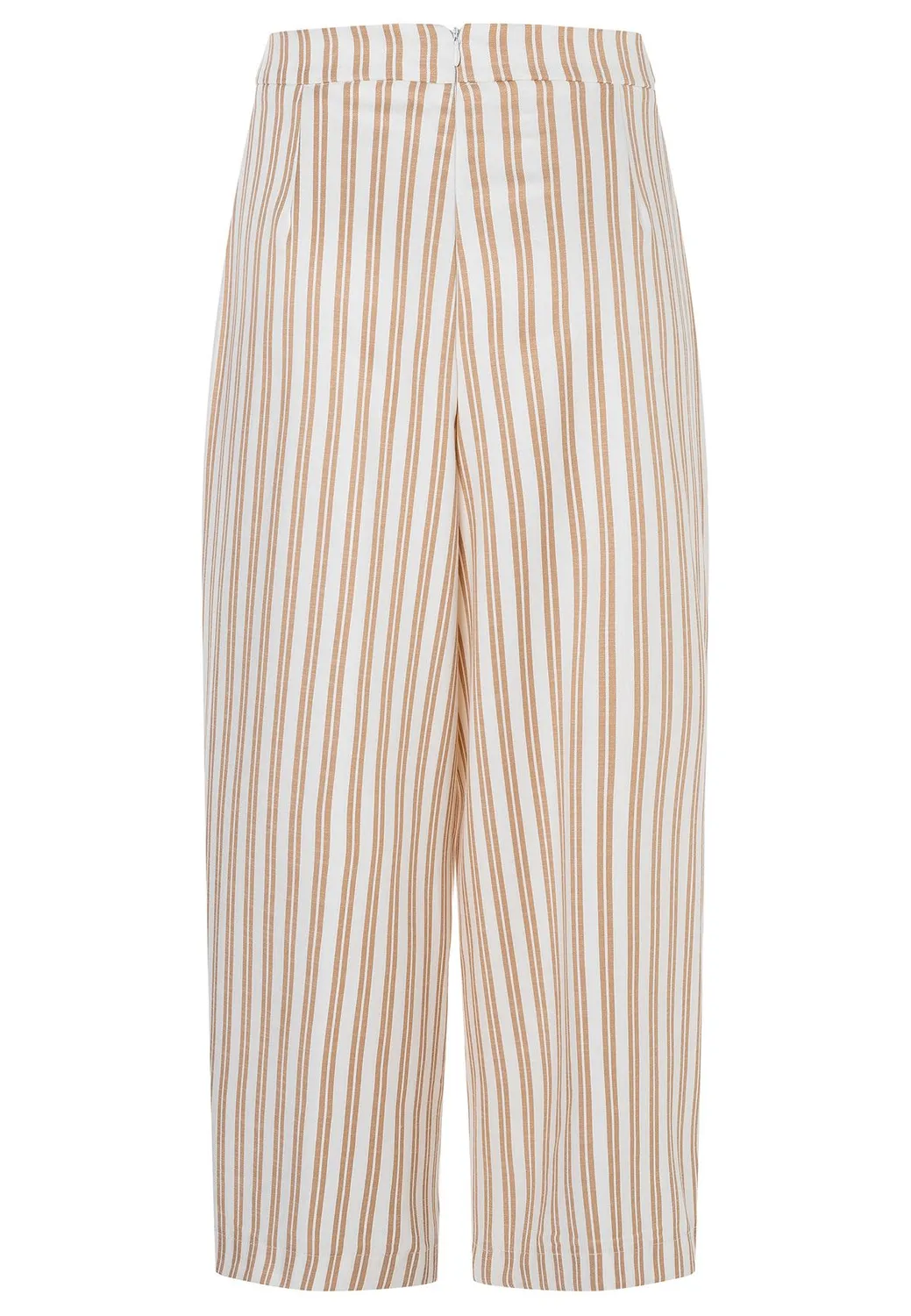 Ana Alcazar Zatila culotte viscosa bianca riga beige