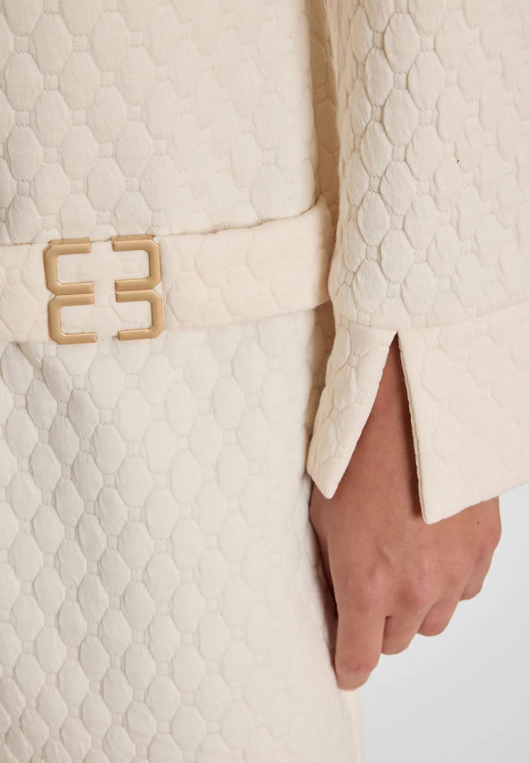 Ana Alcazar Adlea abito 60's bianco trapuntato
