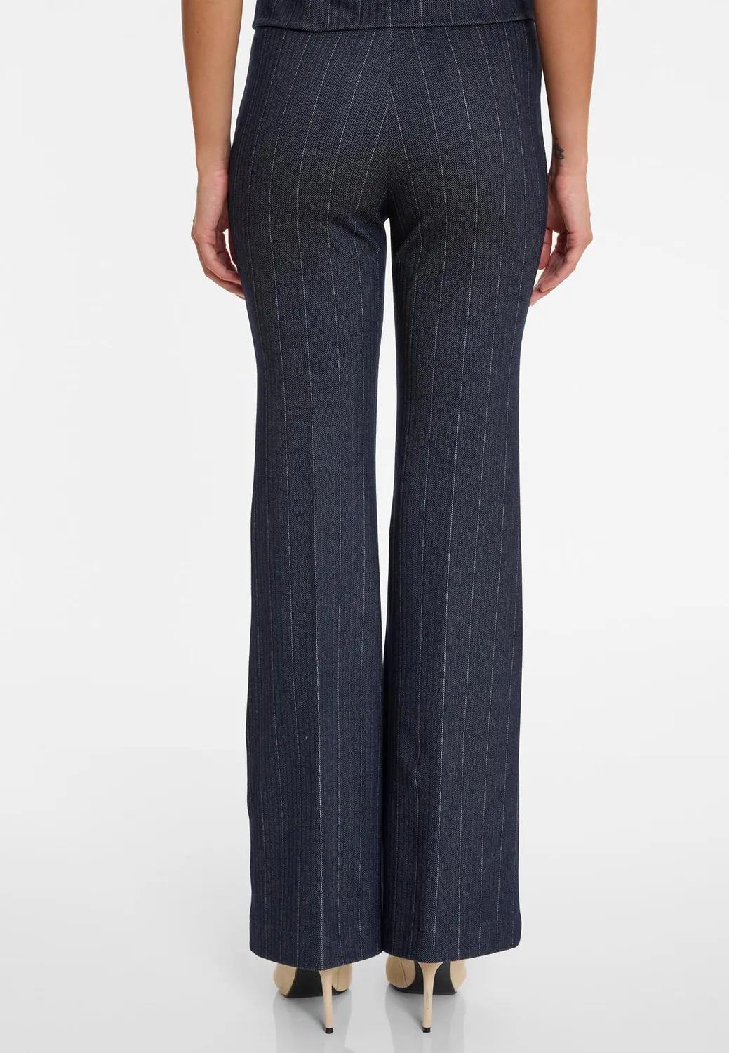 Ana Alcazar Apori pantaloni svasati taglie 34-44 gessato blu