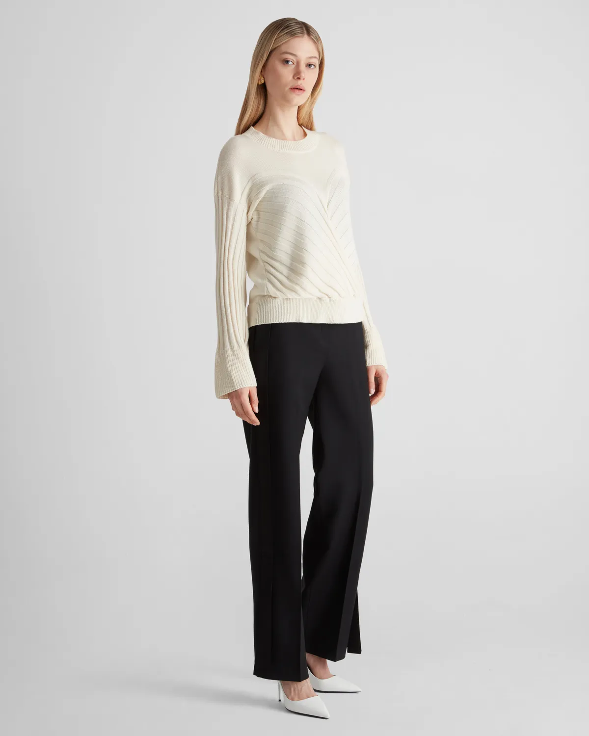Violante Nessi Renny maglione avorio cashmere e cotone
