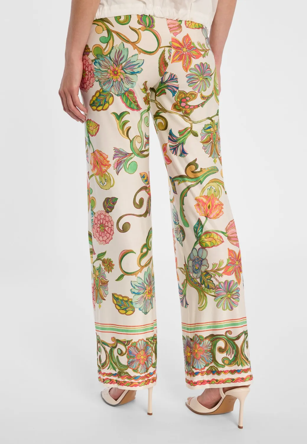 Ana Alcazar Donia pantaloni jersey floreali larghi