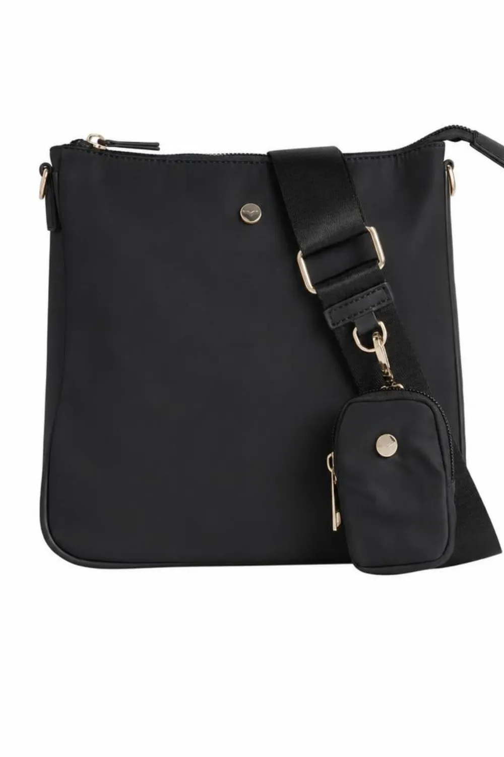SVNX Crossbody borsa tracolla nera con mini pouch