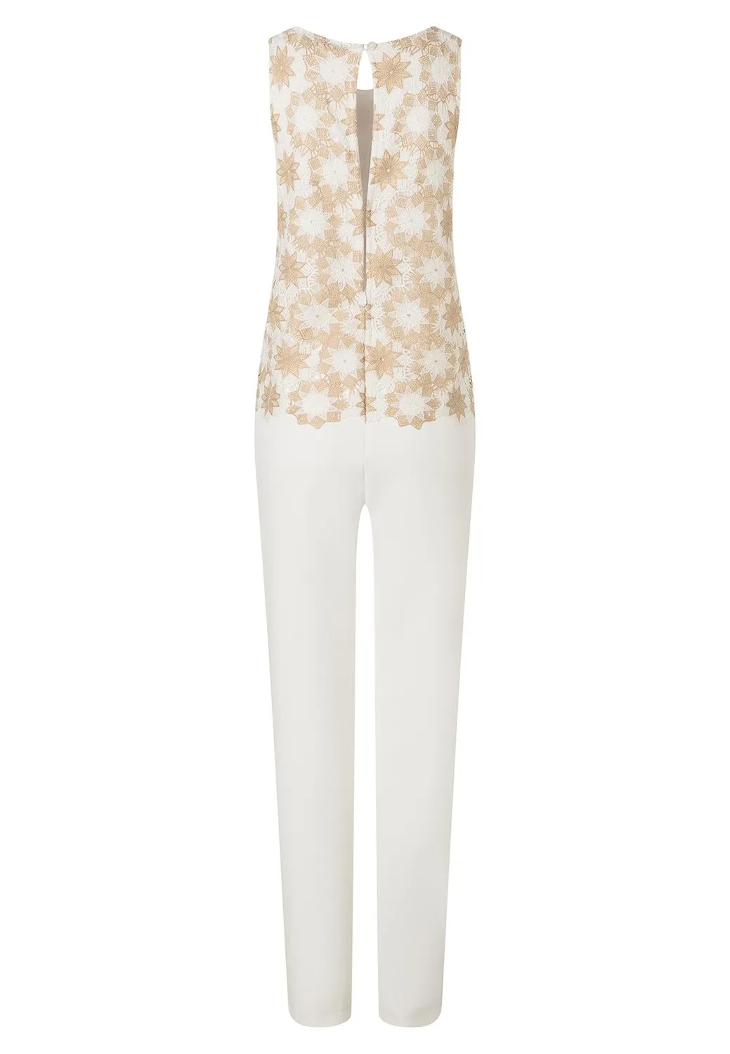 Ana Alcazar Padya tuta pizzo floreale beige