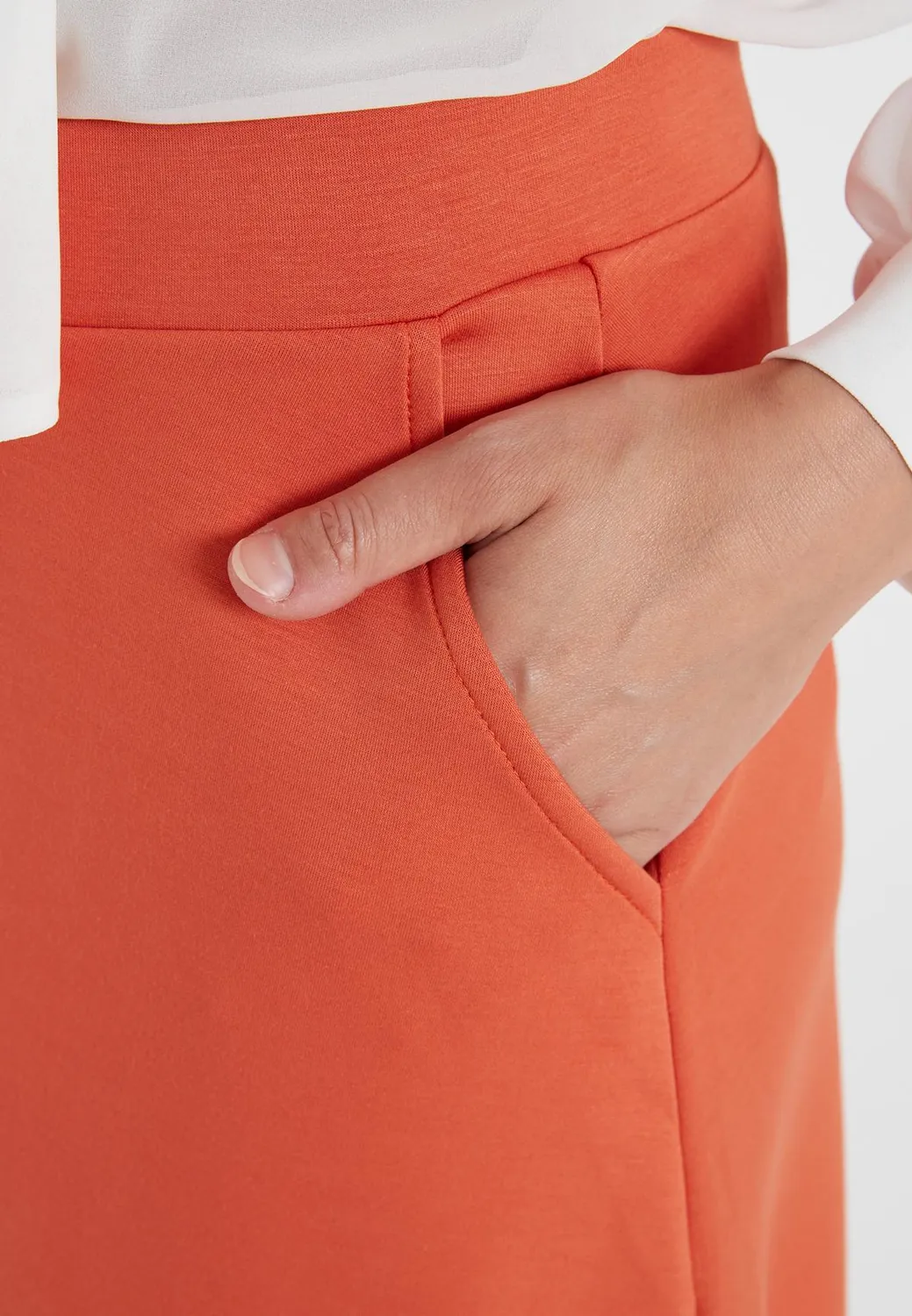 Ana Alcazar Sekiny gonna midi arancione jersey