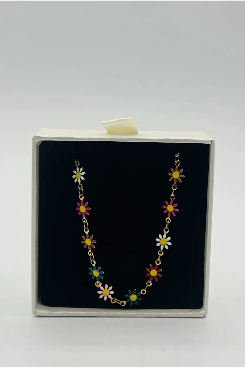 SVNX Daisy Chain collana oro multi fiori