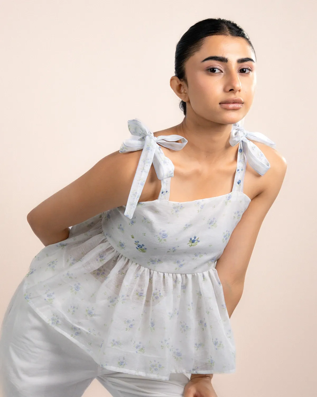Our Dve Daisy Top Organza Quadri Sea Breezy 20 Pollici