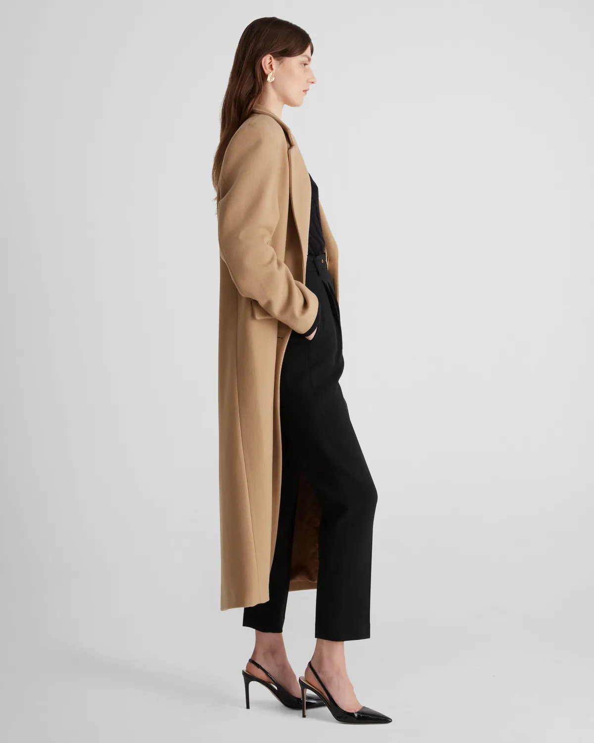Violante Nessi Verga cappotto beige in cashmere lana