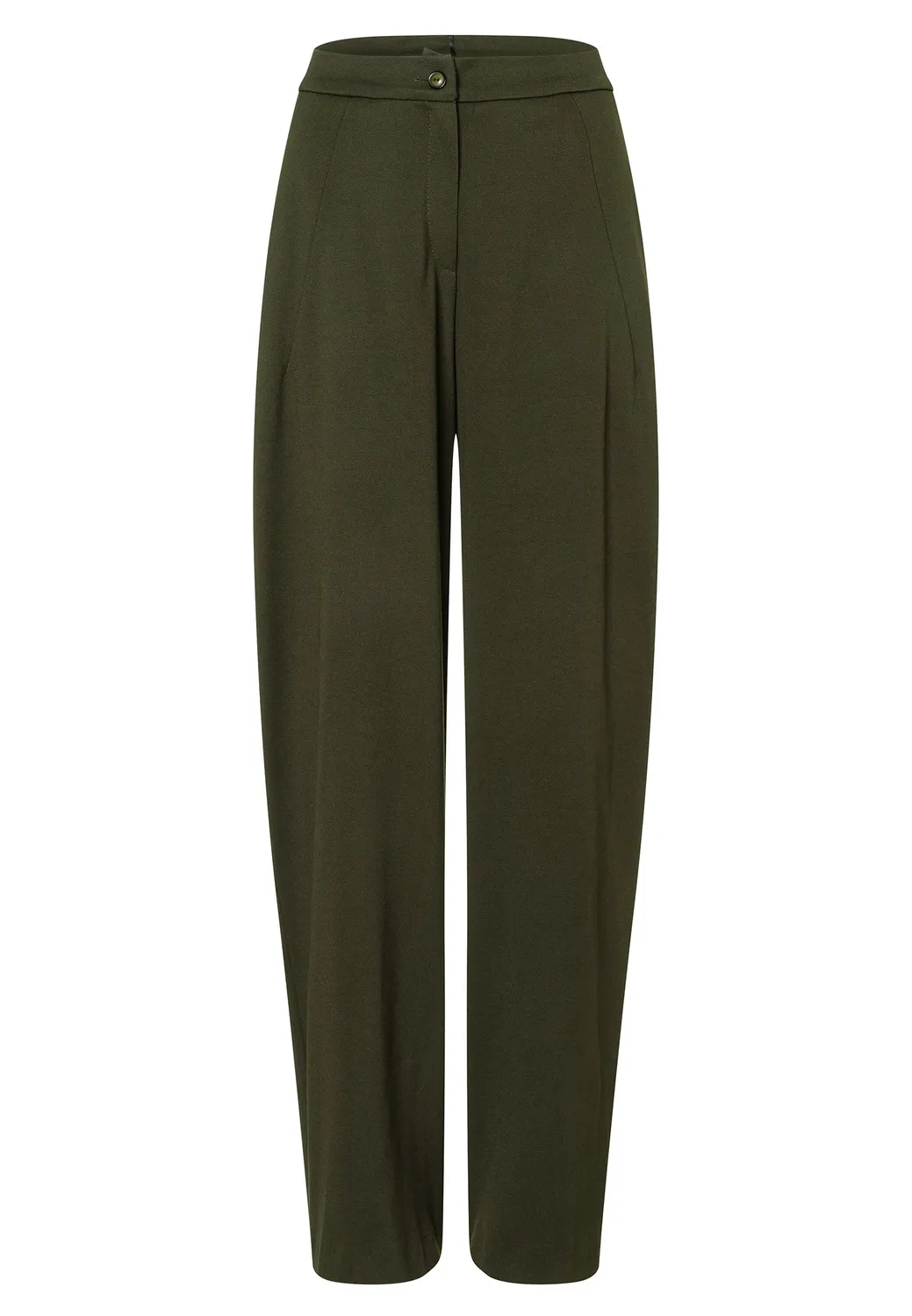 Ana Alcazar Ensensis pantaloni barrel khaki vita alta
