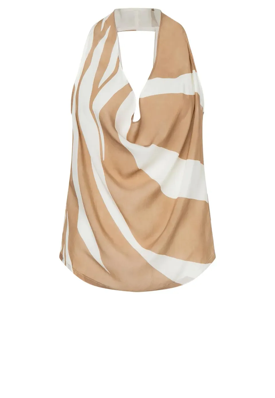 Ana Alcazar Rasty Top Smanicato Viscosa Zebra Beige
