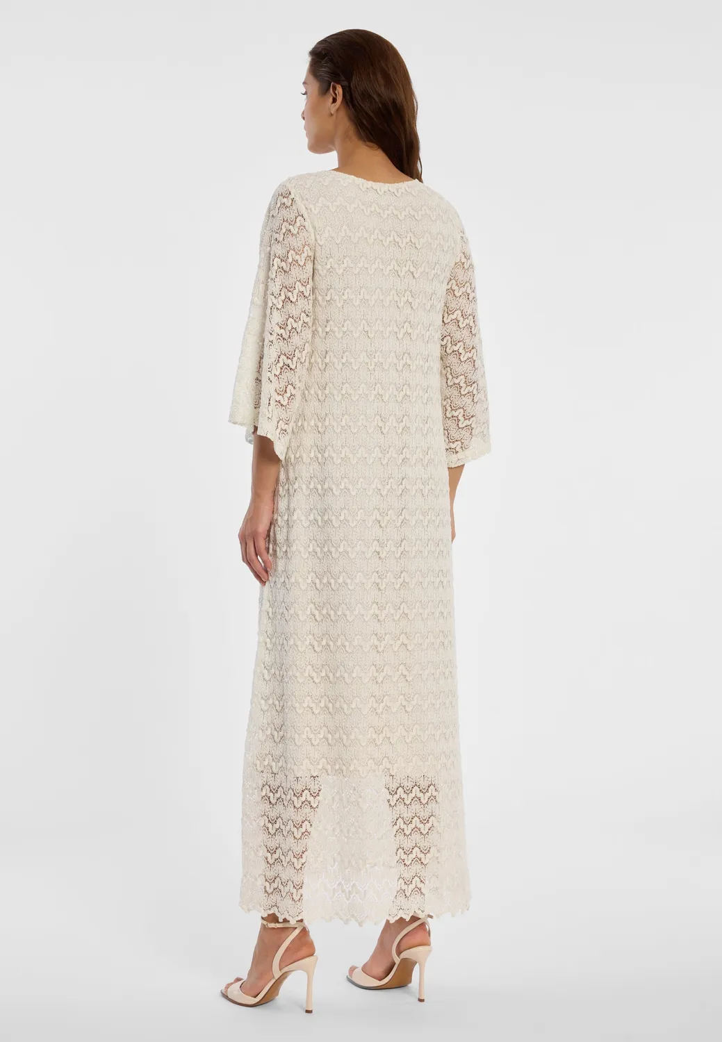 Ana Alcazar Dilla abito maxi bianco scollo V