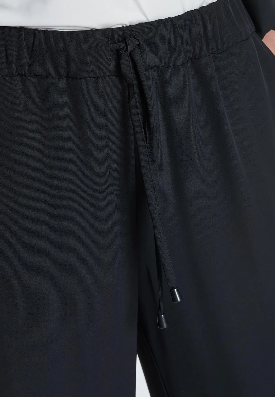 Ana Alcazar Ramera pantaloni neri viscosa leggera