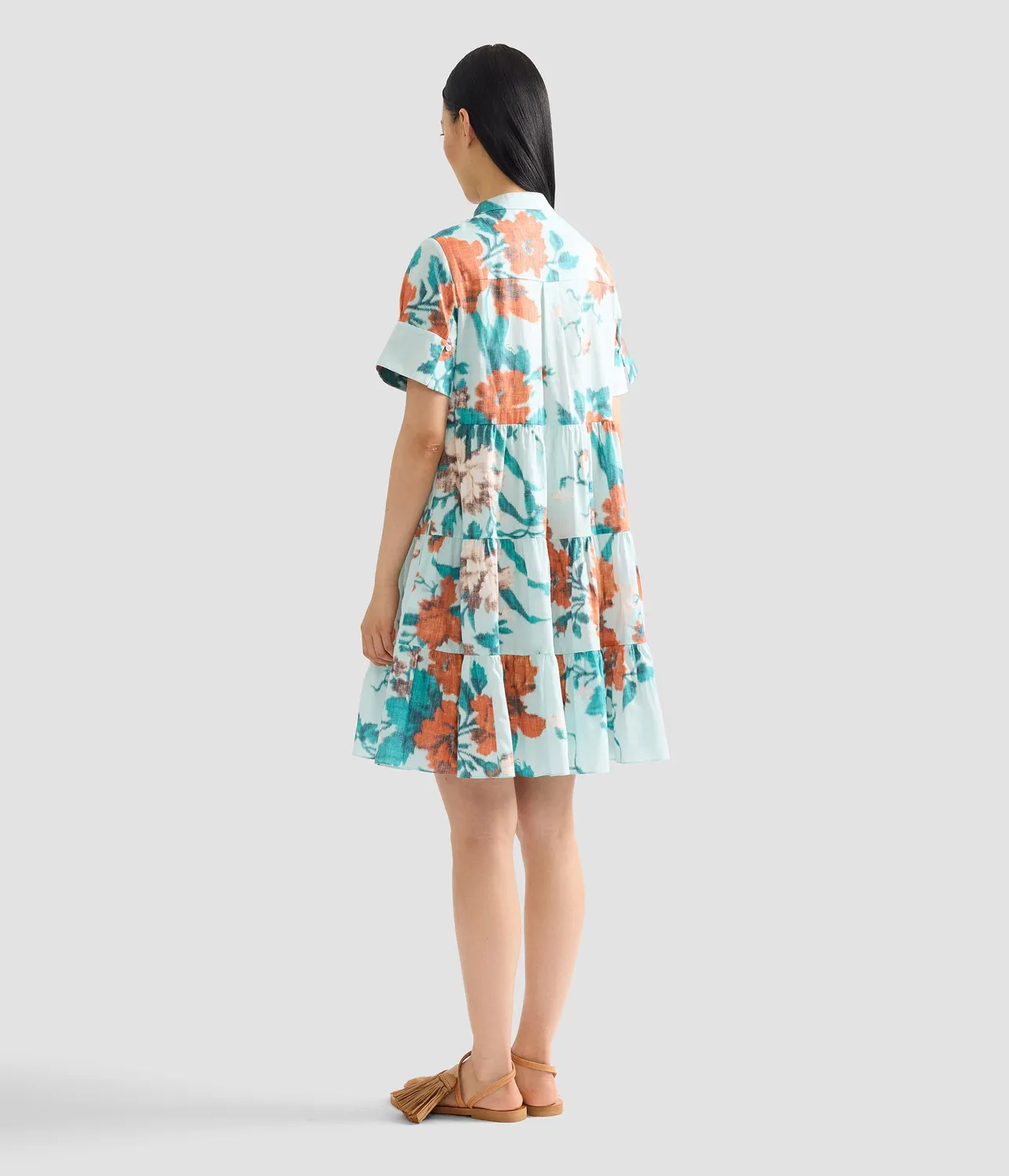 Erdem Floral abito mini cotone balze papaveri