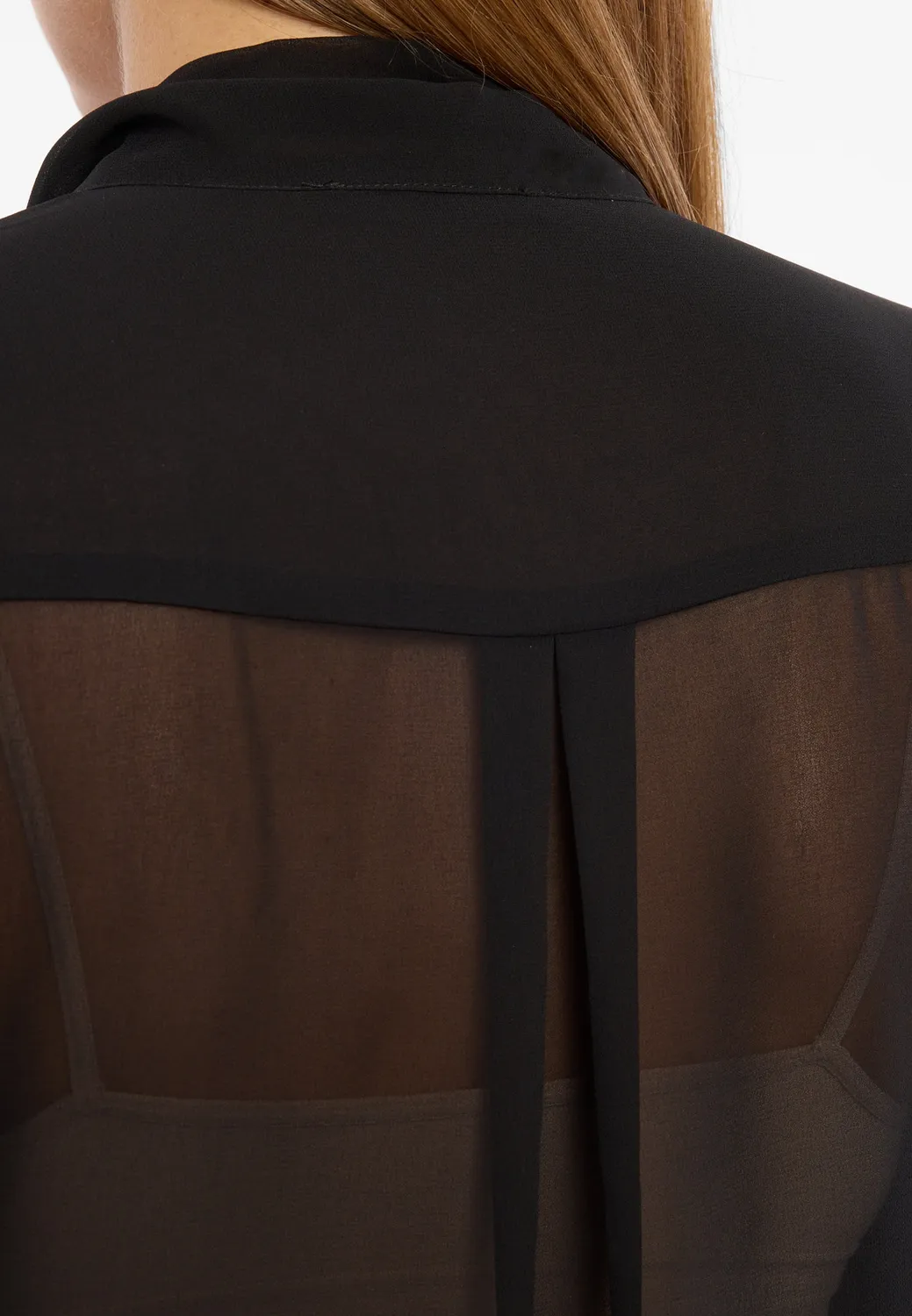 Ana Alcazar Cosara blusa in chiffon nera con fiocco