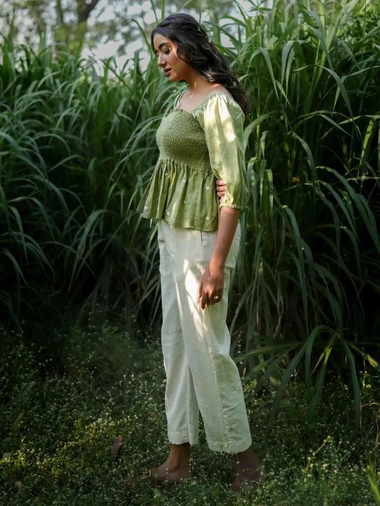 Our Dve Erelah Set completo verde beige cotone