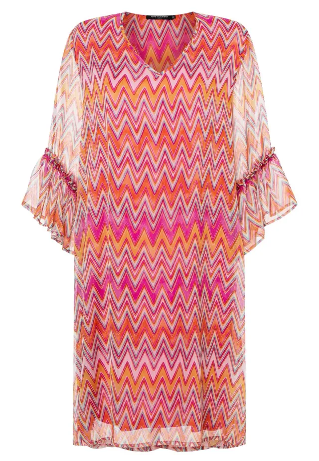 Ana Alcazar Libea abito chiffon fantasia scollo V