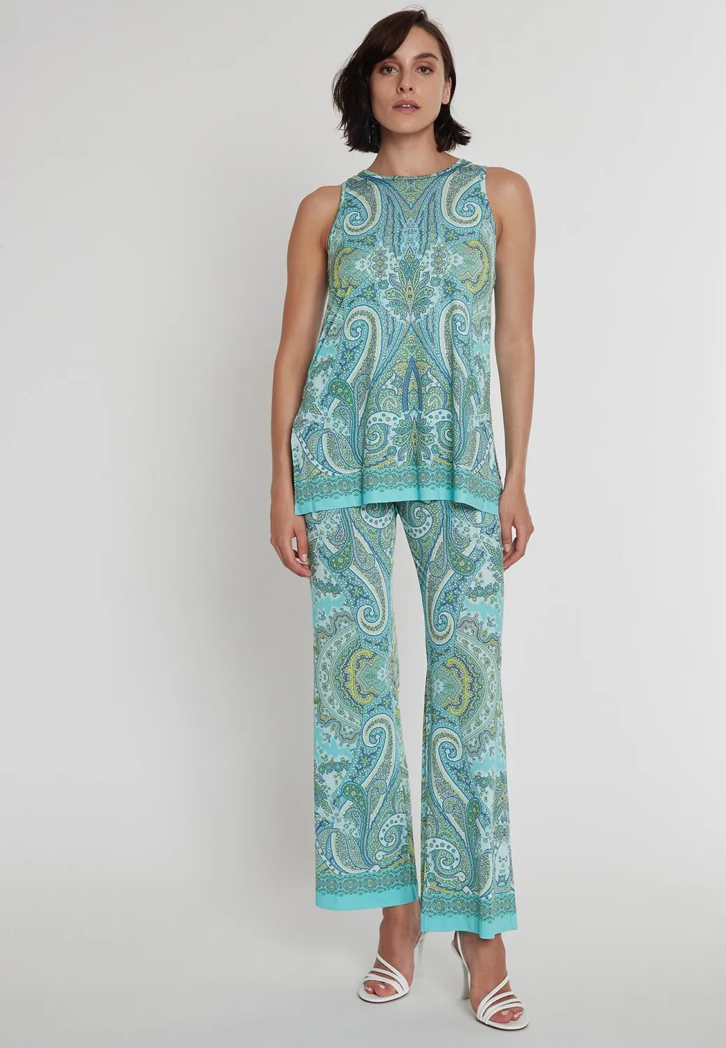 Ana Alcazar Pidila pantaloni estivi paisley azzurro
