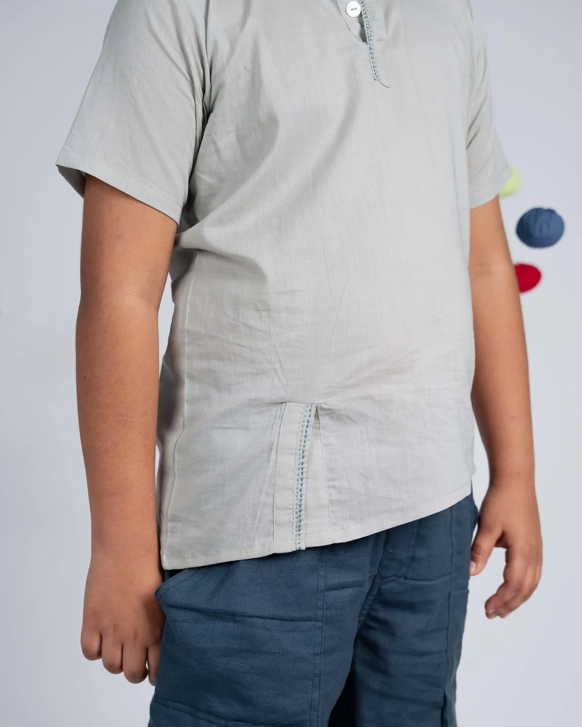 Our Dve Signature Boy camicia bambino grigia cotone