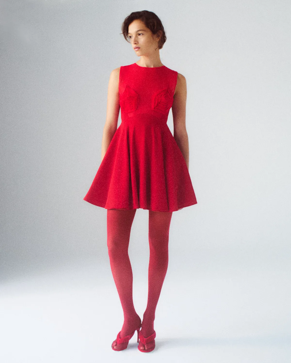 Violante Nessi Grosse mini abito rosso seta e cady