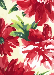 Dahlia Ines top rosso fiori in mussola viscosa