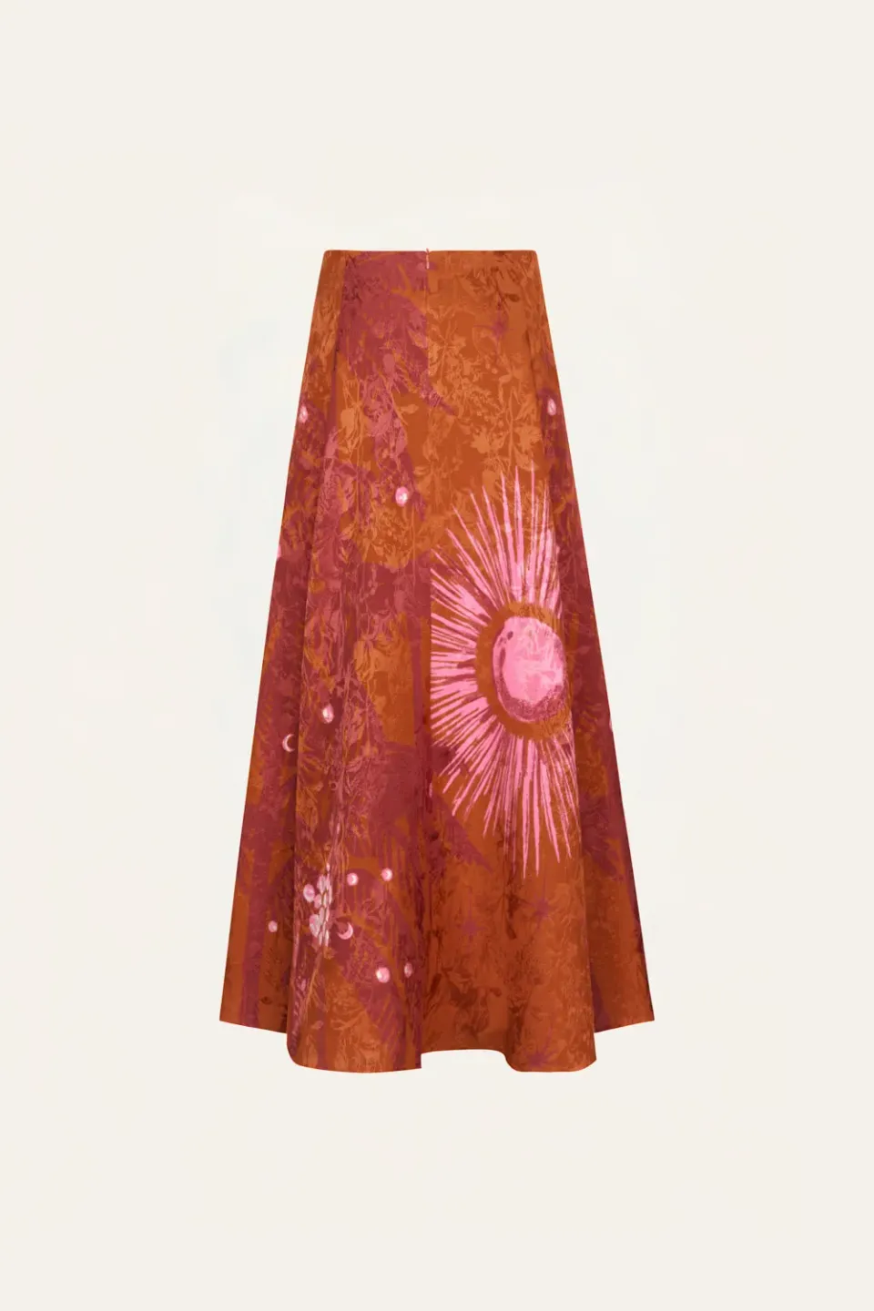 Johanna Ortiz Encanto De Isla gonna jacquard ruggine lunga