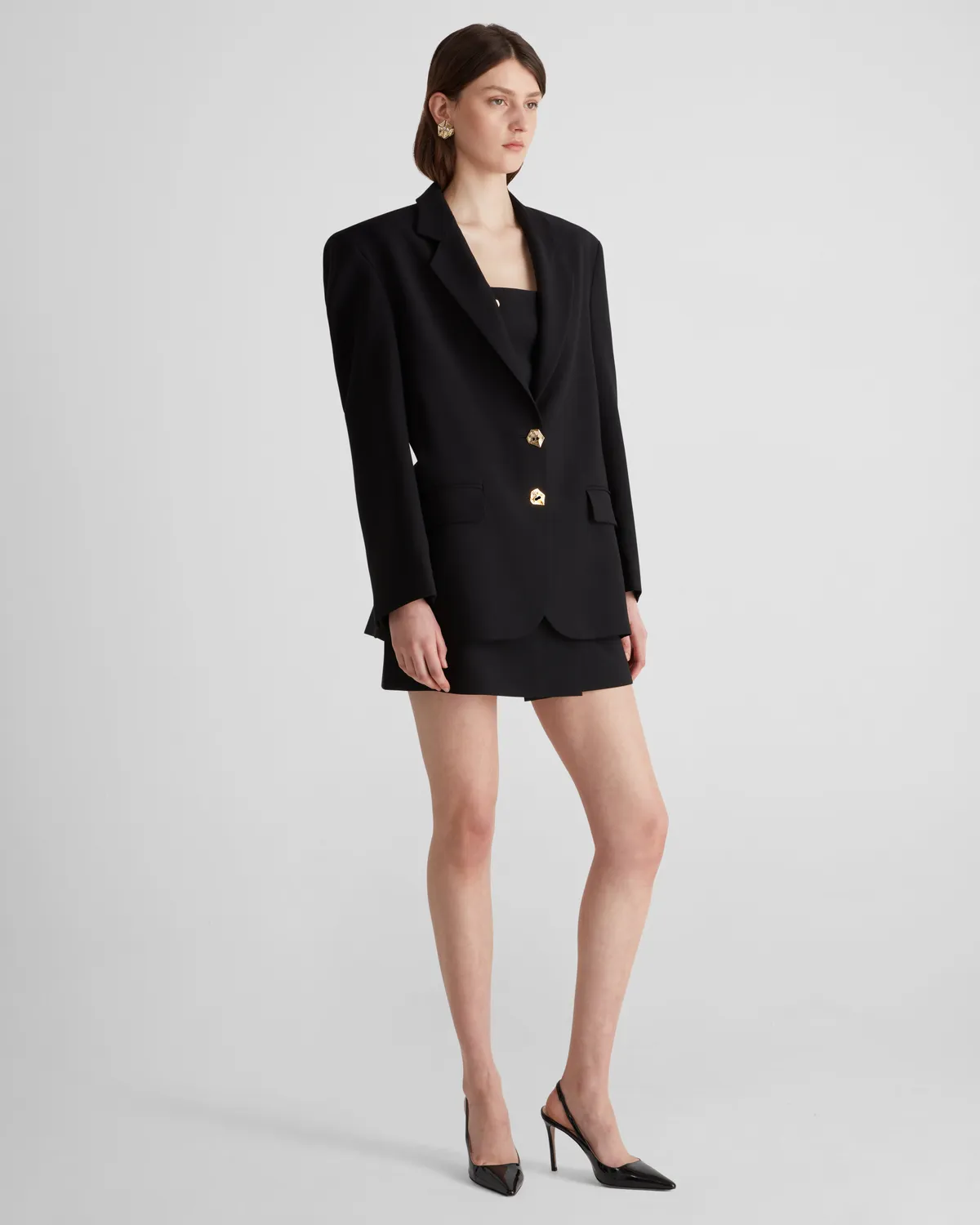 Violante Nessi Alviani blazer nero crepe lana