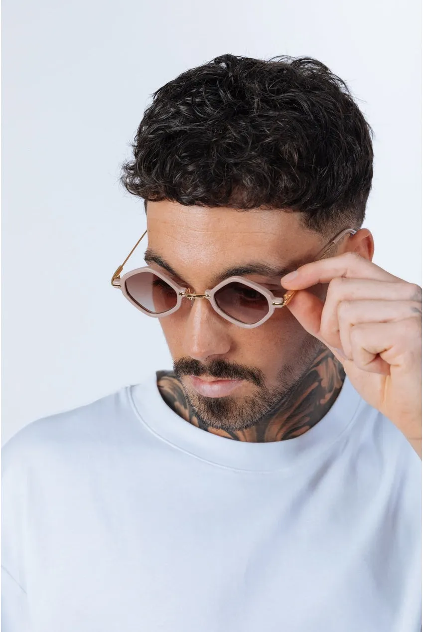 SVNX occhiali sole nude montatura oro UV400