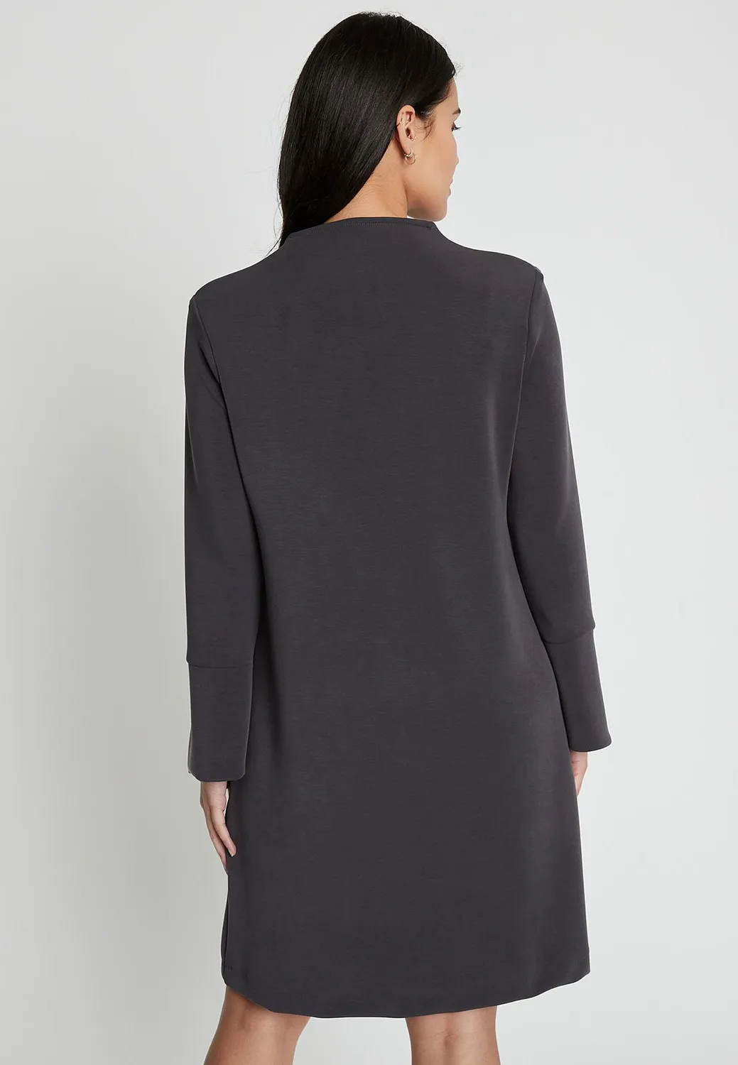 Ana Alcazar Inora abito tunica maniche lunghe grigio