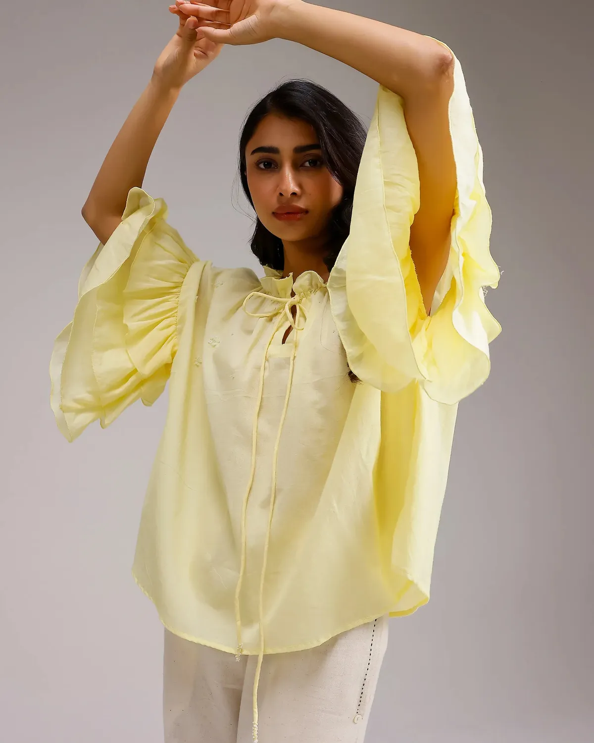 Our Dve Whisper top giallo limone taglia unica