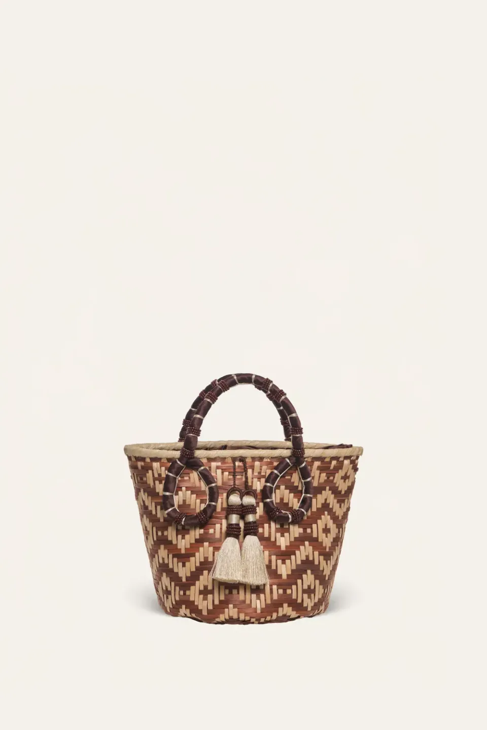 Johanna Ortiz Heritage borsa secchiello paglia camel