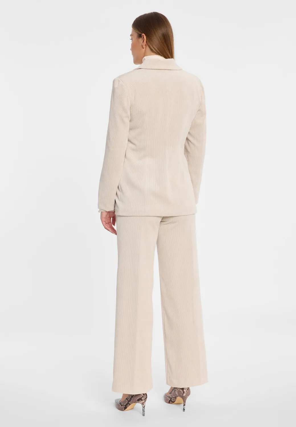 Ana Alcazar Adiba blazer velluto panna doppiopetto lungo