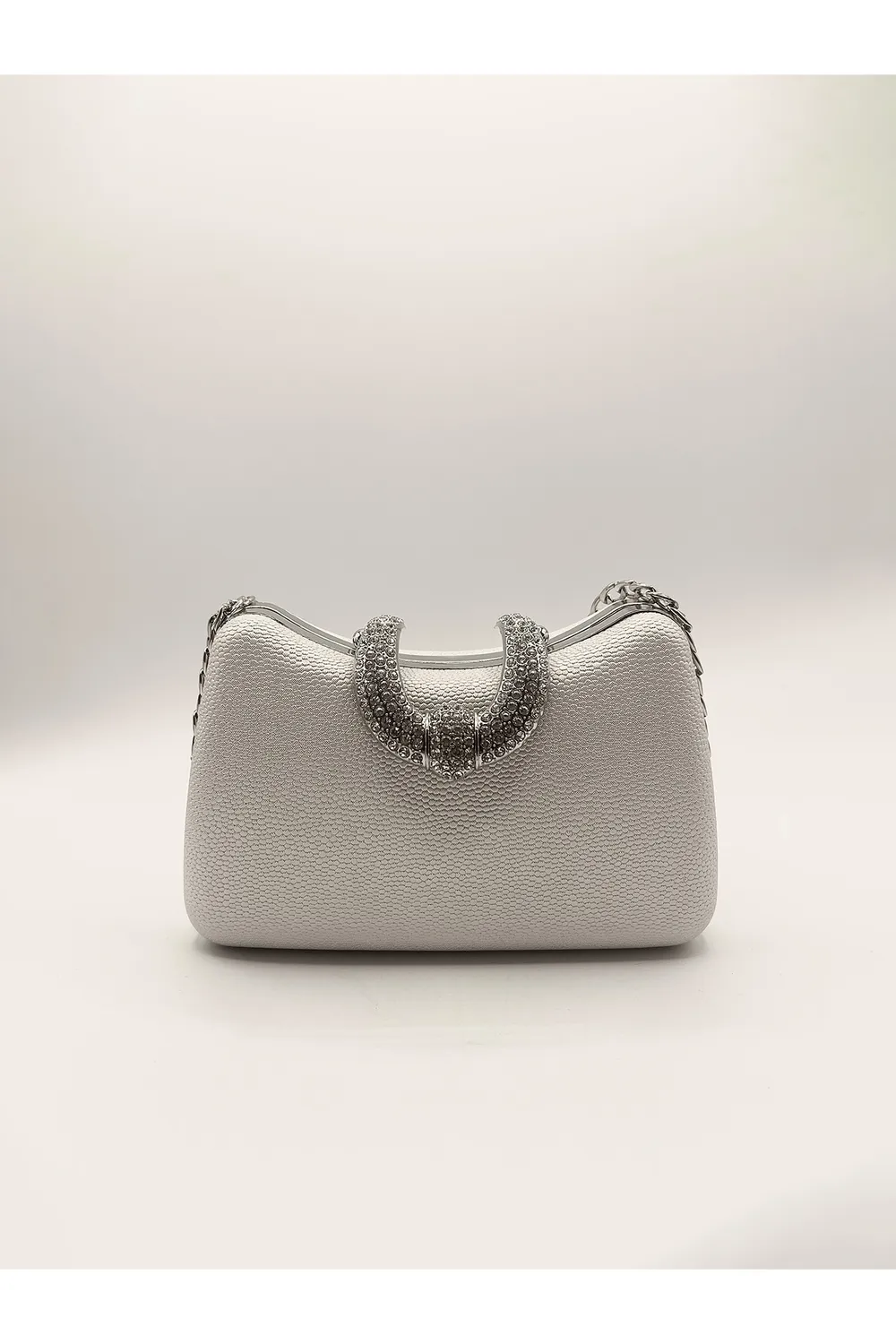 SVNX Shimmer pochette argento catena doppia