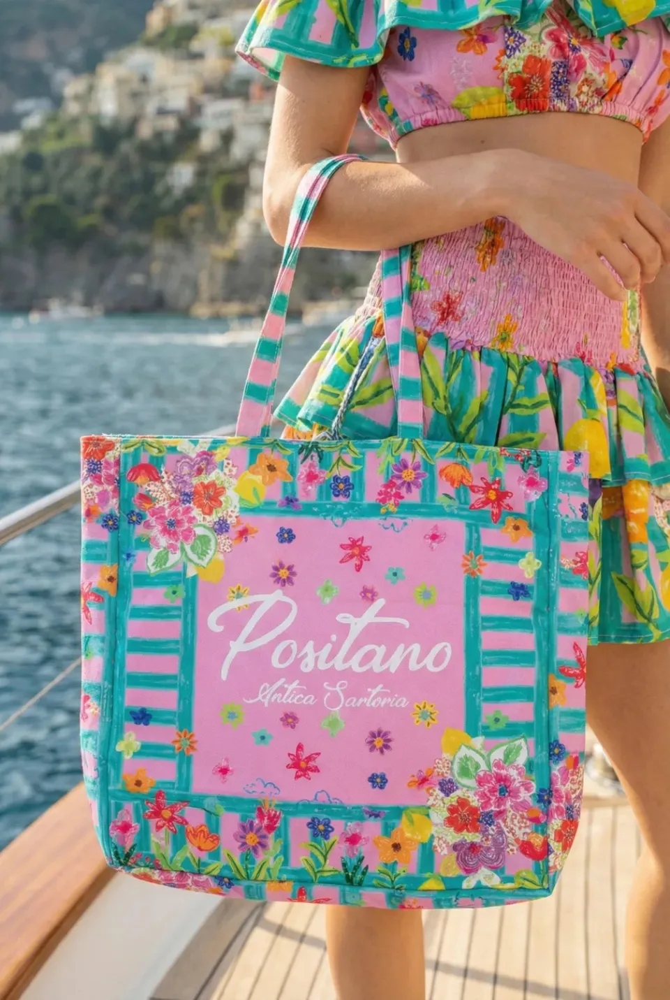 Antica Sartoria FC180 borsa a mano donna bianca floreale