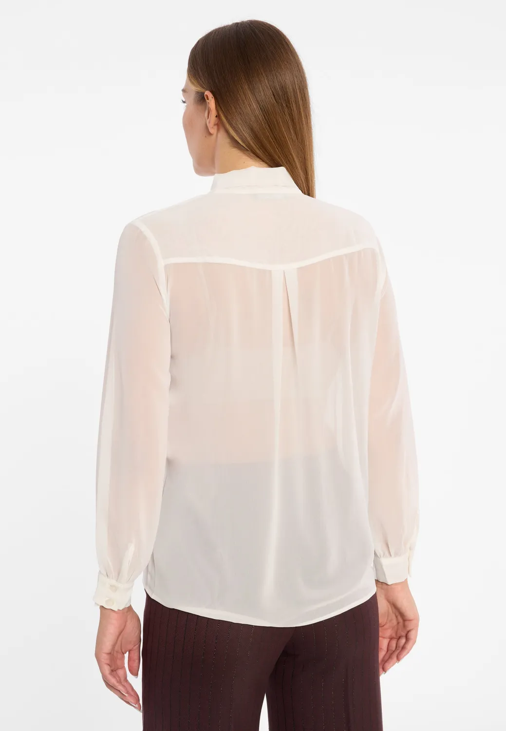 Ana Alcazar Cosala camicia chiffon bianca fiocco