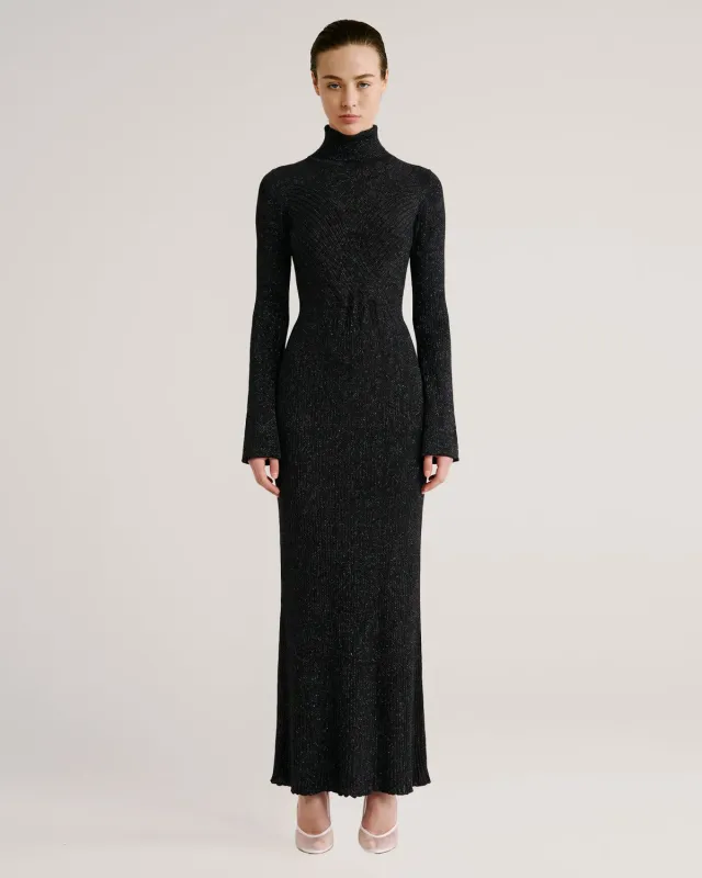 Violante Nessi Hayez abito maglia lurex nero