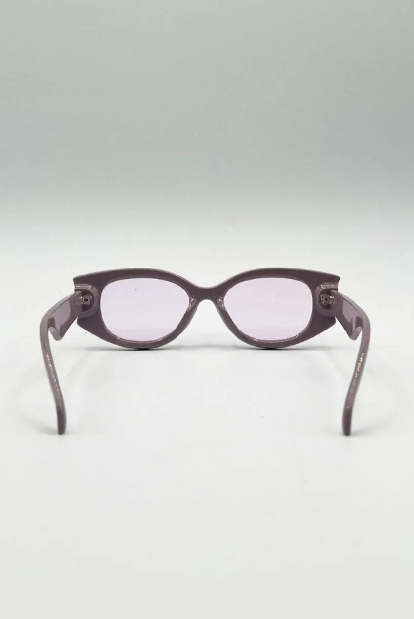 SVNX Oval Vintage occhiali da sole viola lenti viola taglia unica