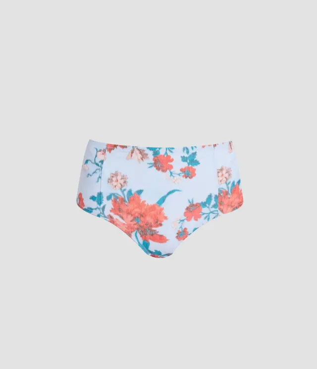 Erdem Slip Bikini Vita Alta Floreale Blu Rosso