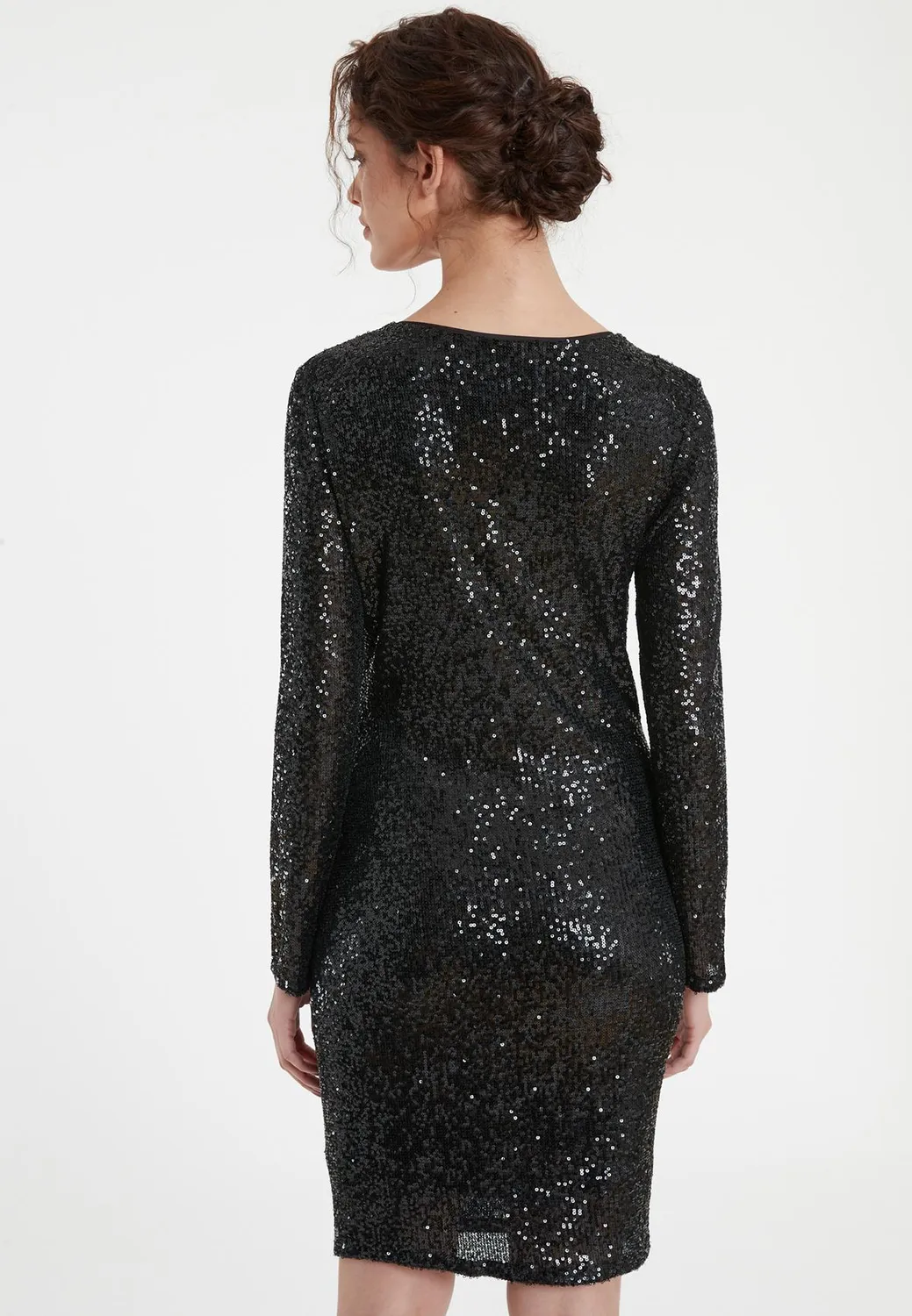 Ana Alcazar Tadea abito tubino paillettes nero